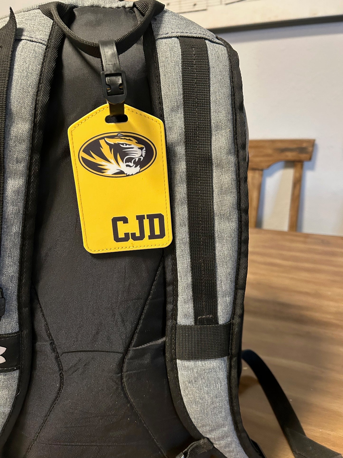 Customized college leather luggage tag. Perfect to send them off! Name, Initials, Anything