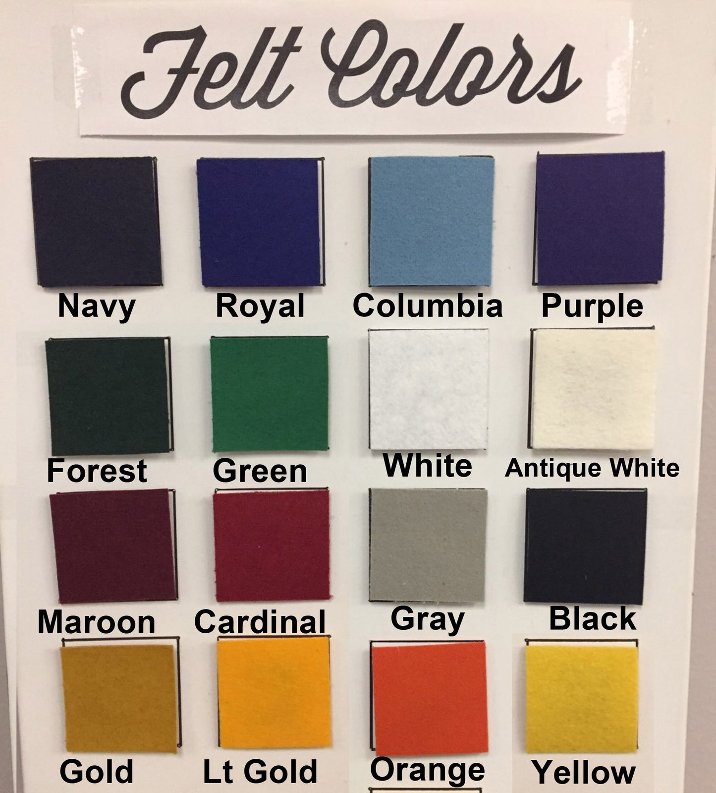 High School or Varsity Chenille letters custom made to your color specifications on Glitter Felt