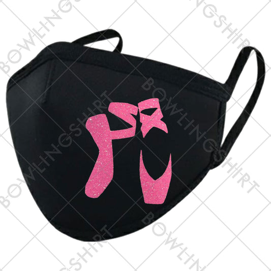 Wear your mask! Ballet shoes pink glitter mask #46