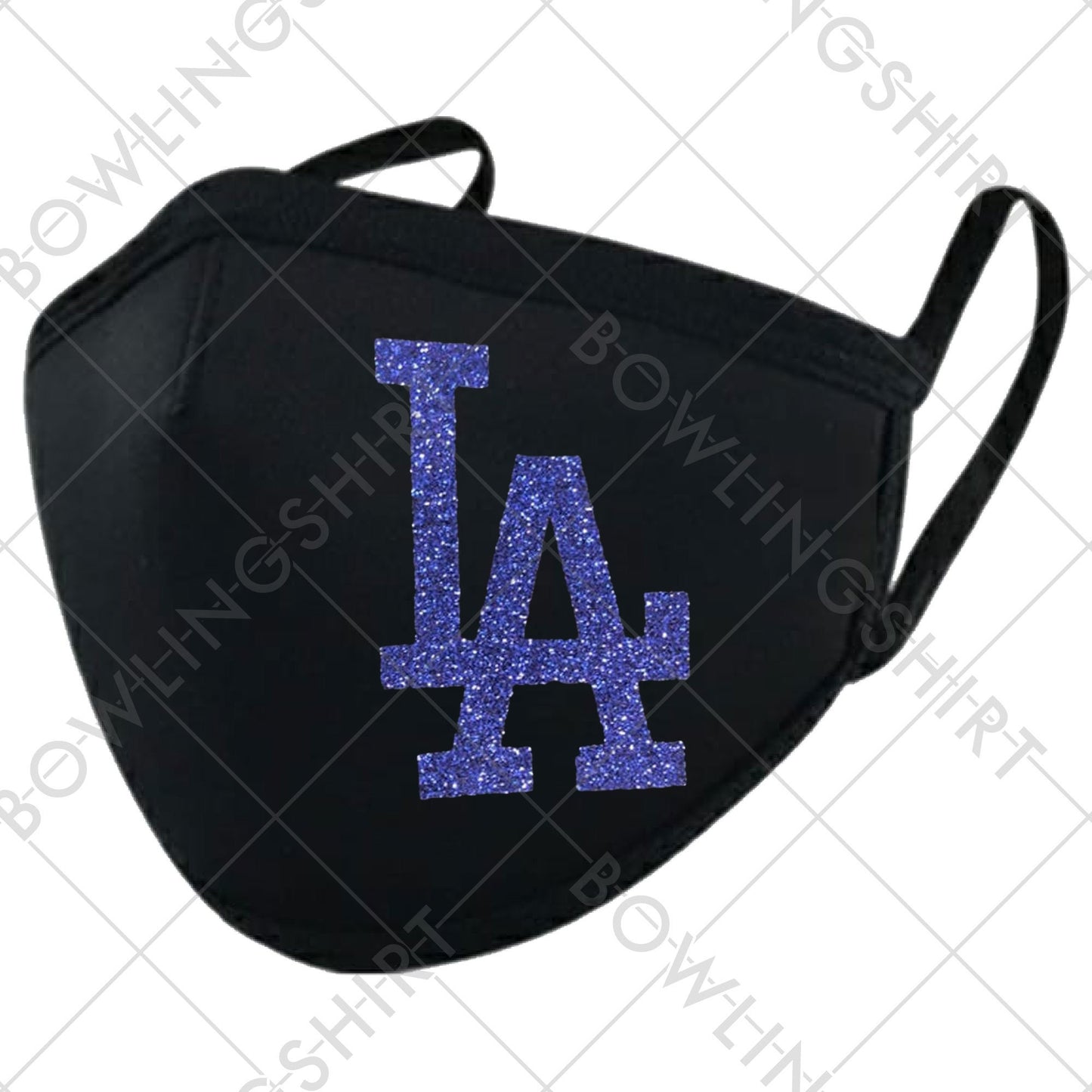 Los Angeles Designer Glitter Black Printed Mask