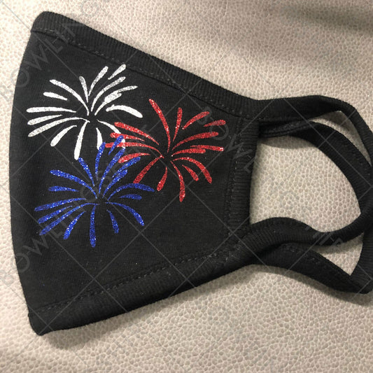 Fourth of July Fireworks Glitter mask #38