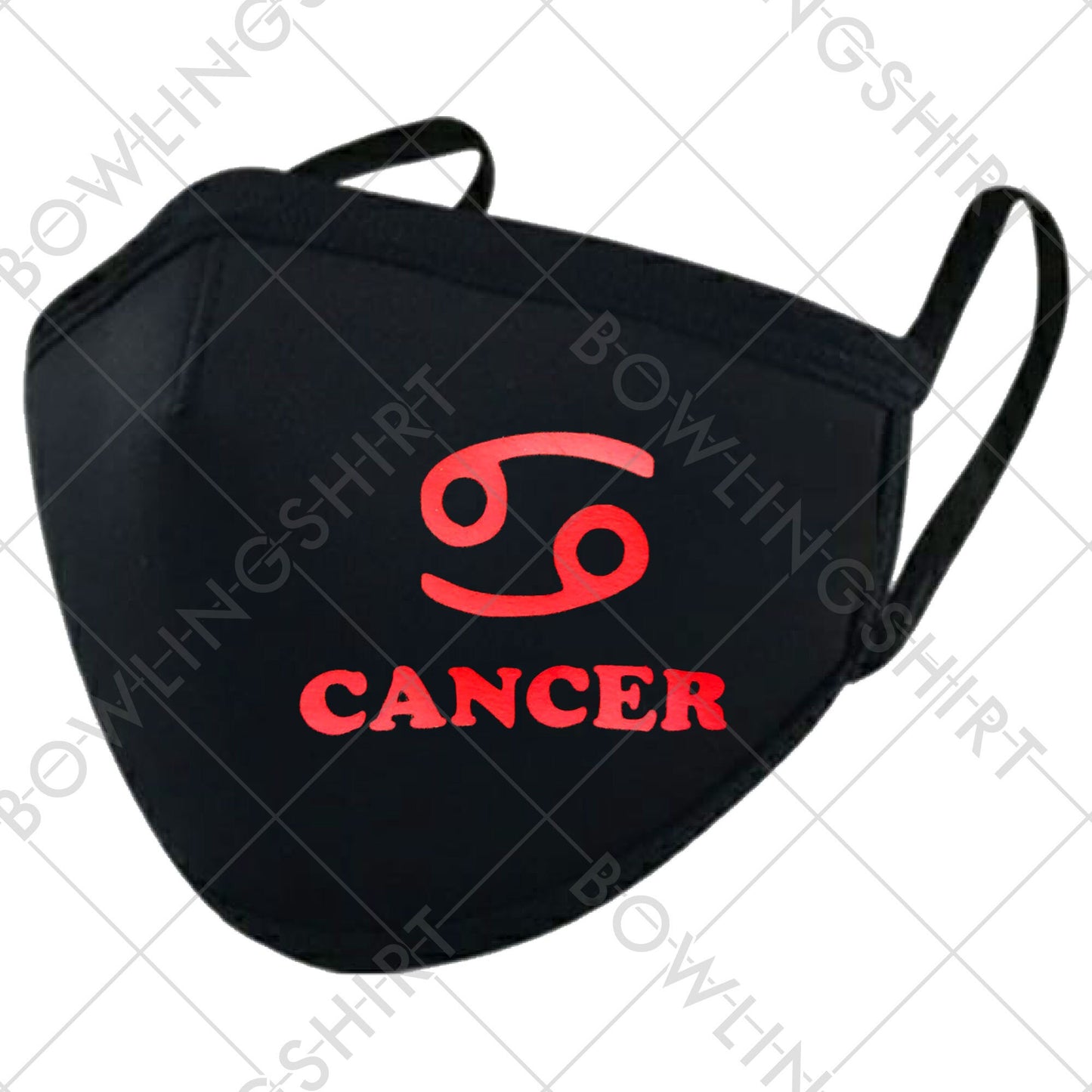 Cancer Zodiac Sign Printed in Red Black Mask #142