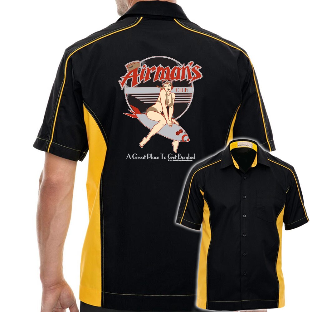 Airman's Classic Retro Bowling Shirt- The Muckler - Includes Embroidered Name