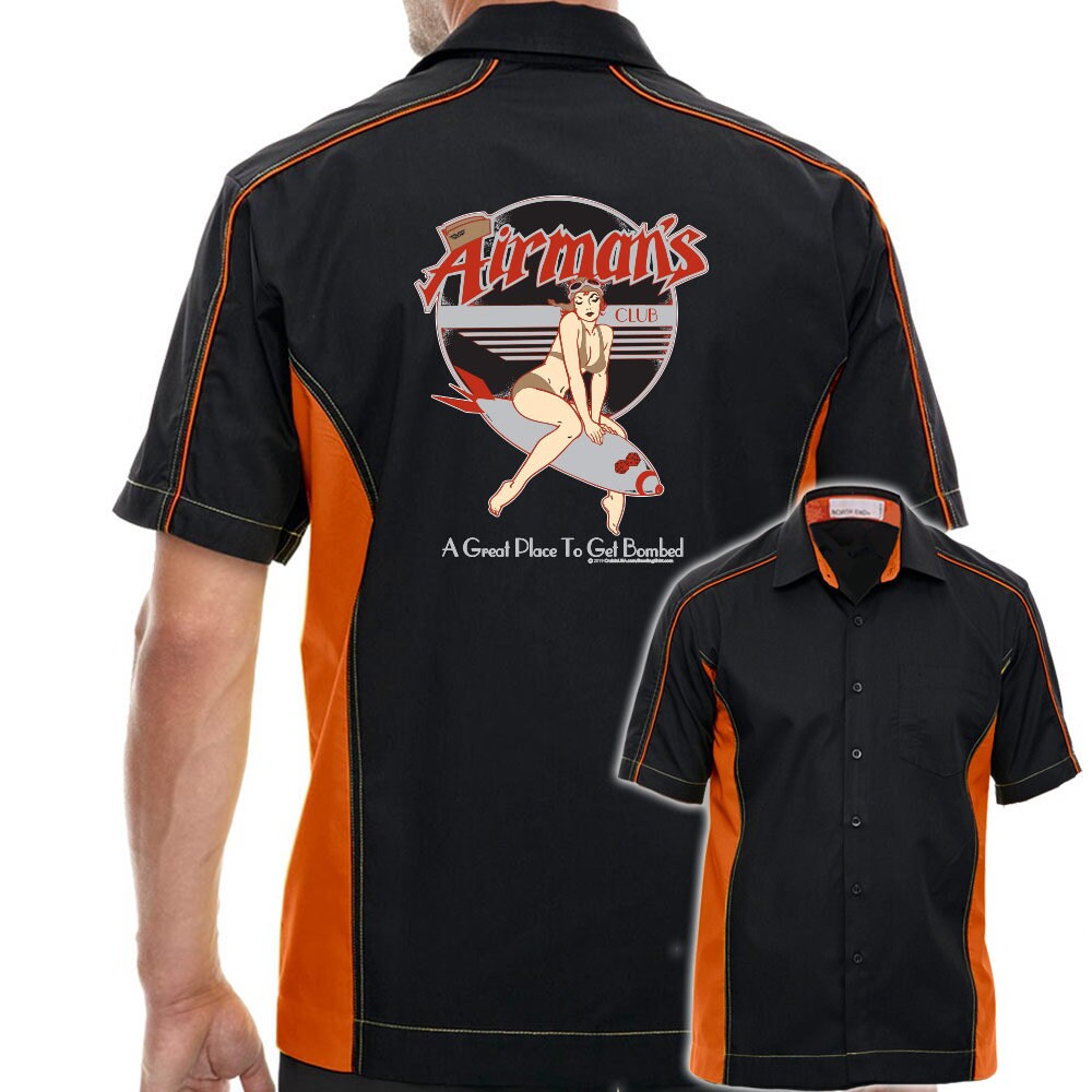 Airman's Classic Retro Bowling Shirt- The Muckler - Includes Embroidered Name