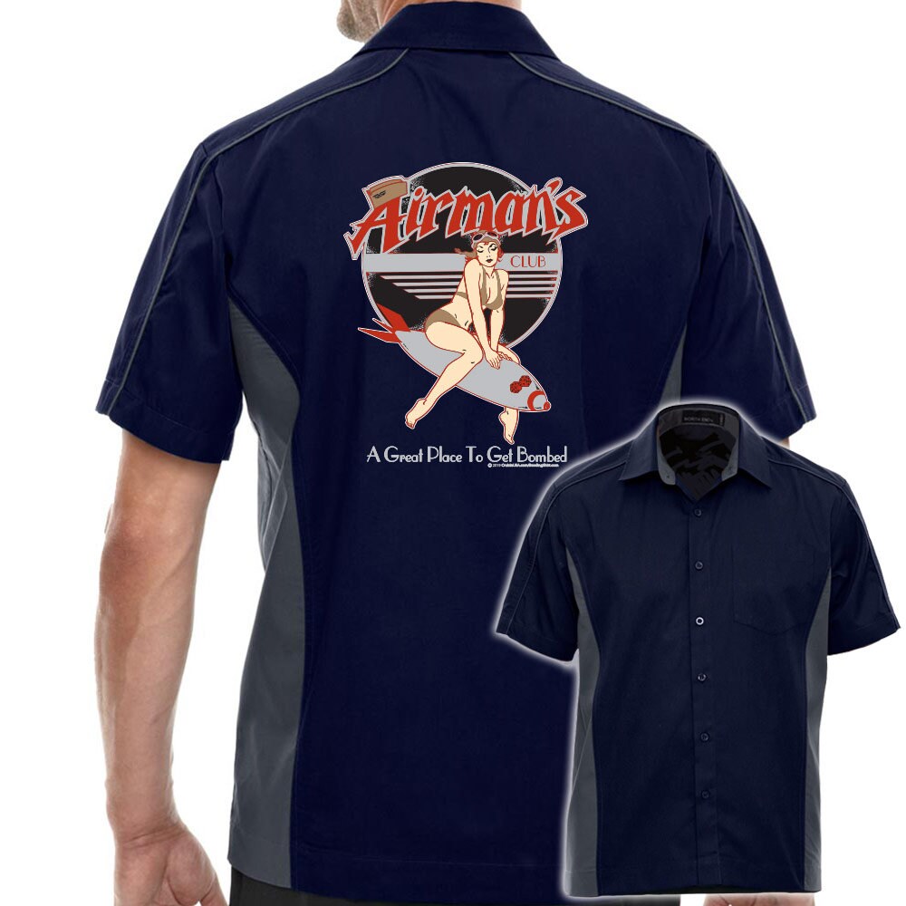 Airman's Classic Retro Bowling Shirt- The Muckler - Includes Embroidered Name
