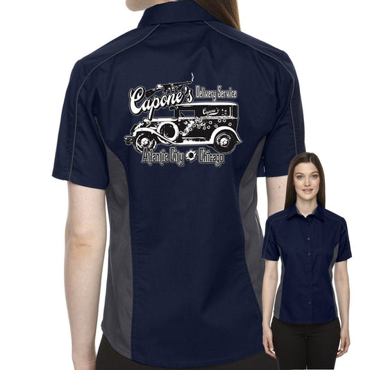 Capone's Delivery Service Classic Retro Bowling Shirt- The Muckler (Ladies) - Includes Embroidered Name