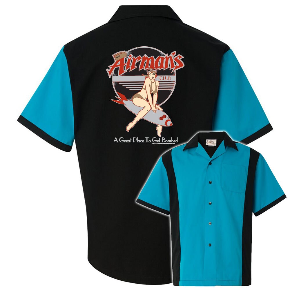 Airman's Classic Retro Bowling Shirt - Retro Two - Includes Embroidered Name