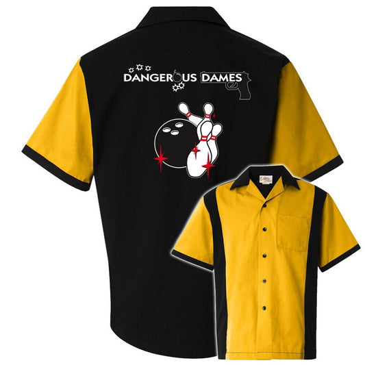 Dangerous Dames Classic Retro Bowling Shirt - Retro Two - Includes Embroidered Name