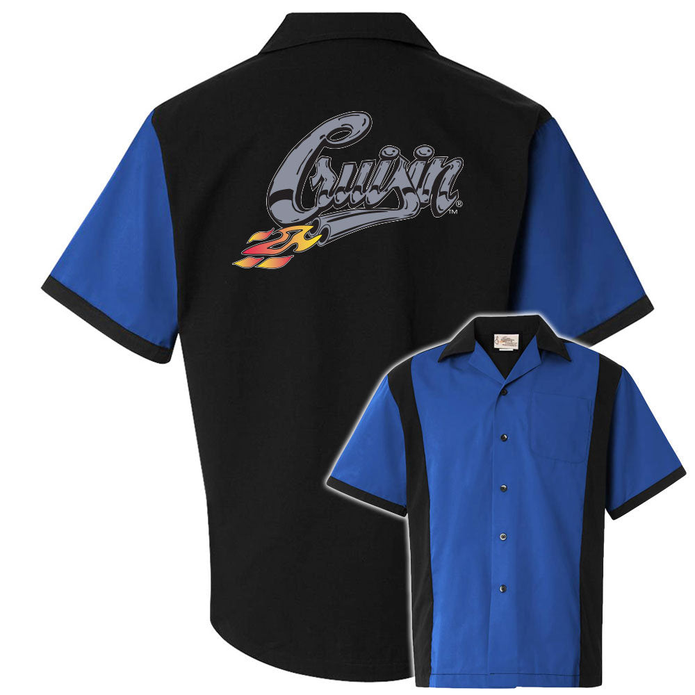 Cruisin' With Flames Classic Retro Bowling Shirt - Retro Two - Includes Embroidered Name #226