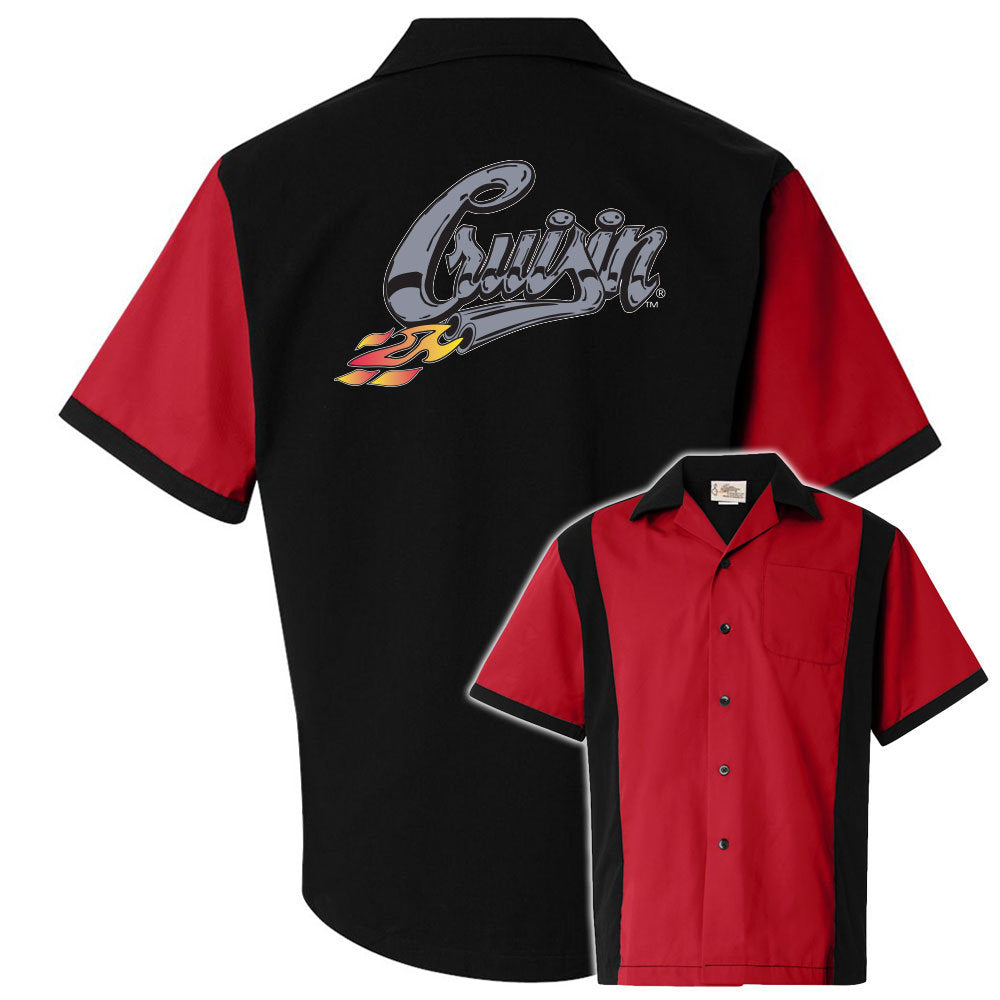 Cruisin' With Flames Classic Retro Bowling Shirt - Retro Two - Includes Embroidered Name #226