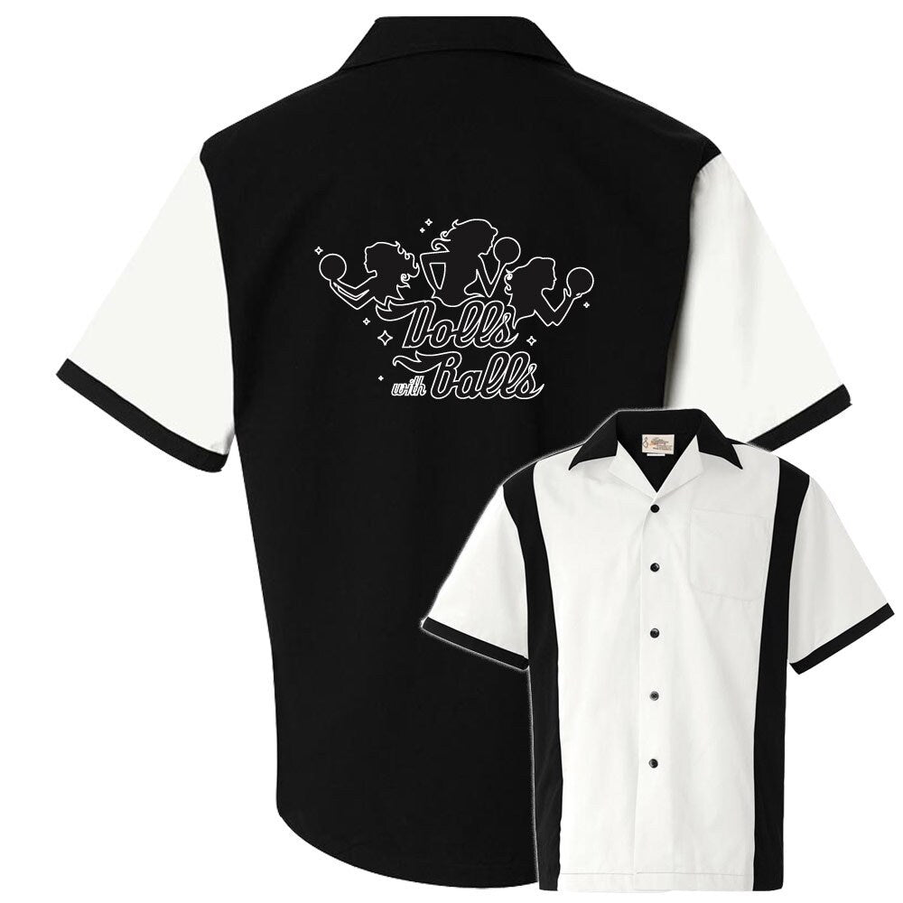 Dolls With Balls Classic Retro Bowling Shirt - Retro Two - Includes Embroidered Name #156