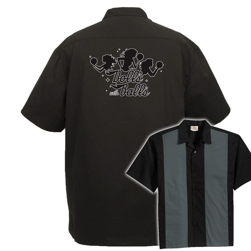 Dolls With Balls Classic Retro Bowling Shirt - The Player - Includes Embroidered Name #156