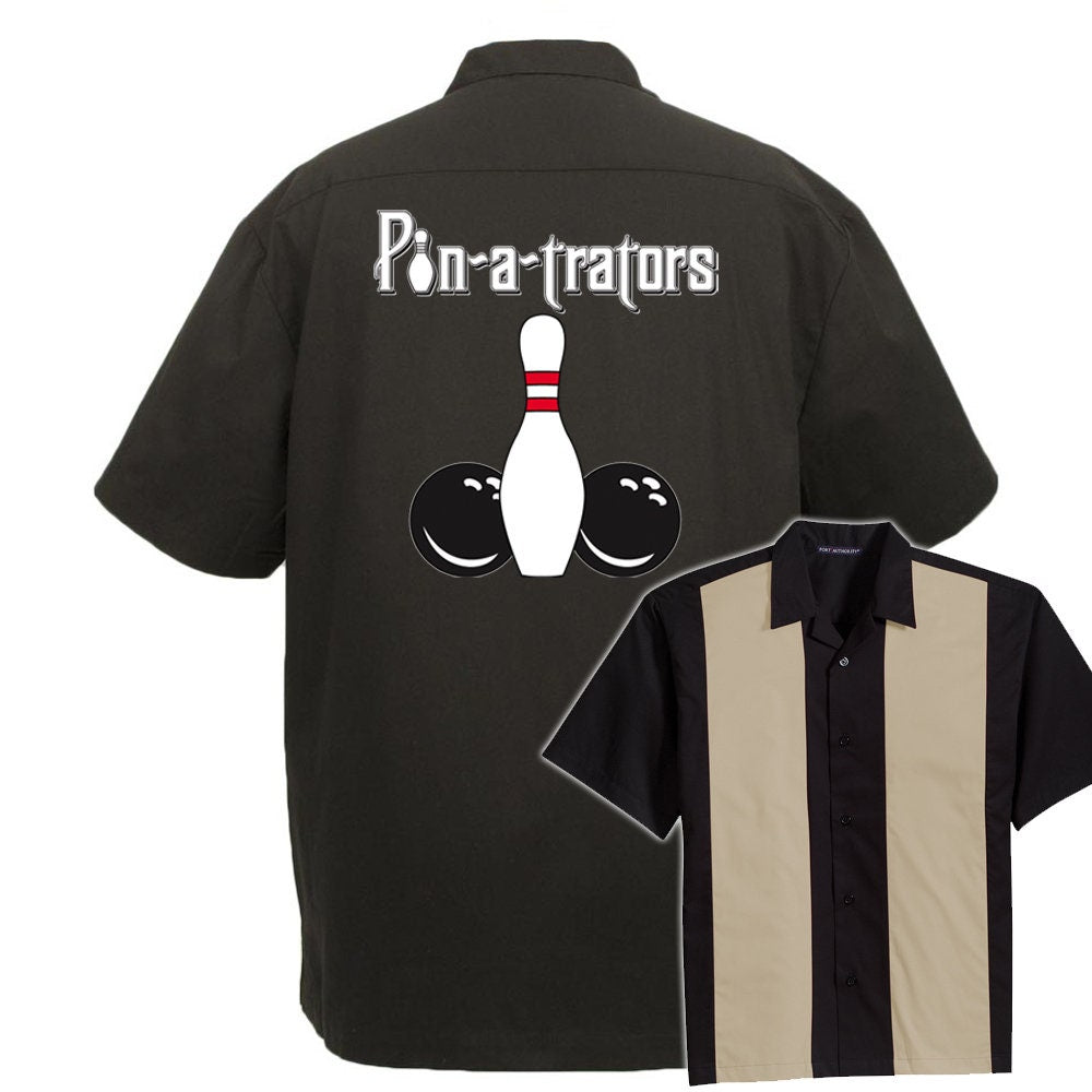 Pin-A-Trators Classic Retro Bowling Shirt - The Player - Includes Embroidered Name