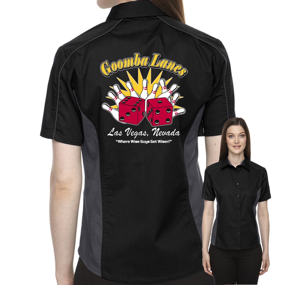 Goomba Lanes Classic Retro Bowling Shirt- The Muckler (Ladies) - Includes Embroidered Name #123