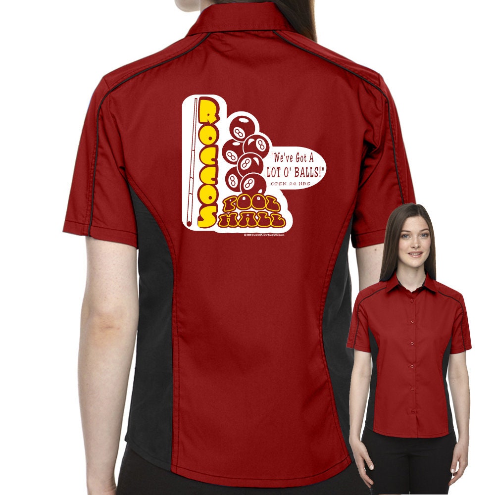 Rocco's Pool Hall Classic Retro Bowling Shirt- The Muckler (Ladies) - Includes Embroidered Name