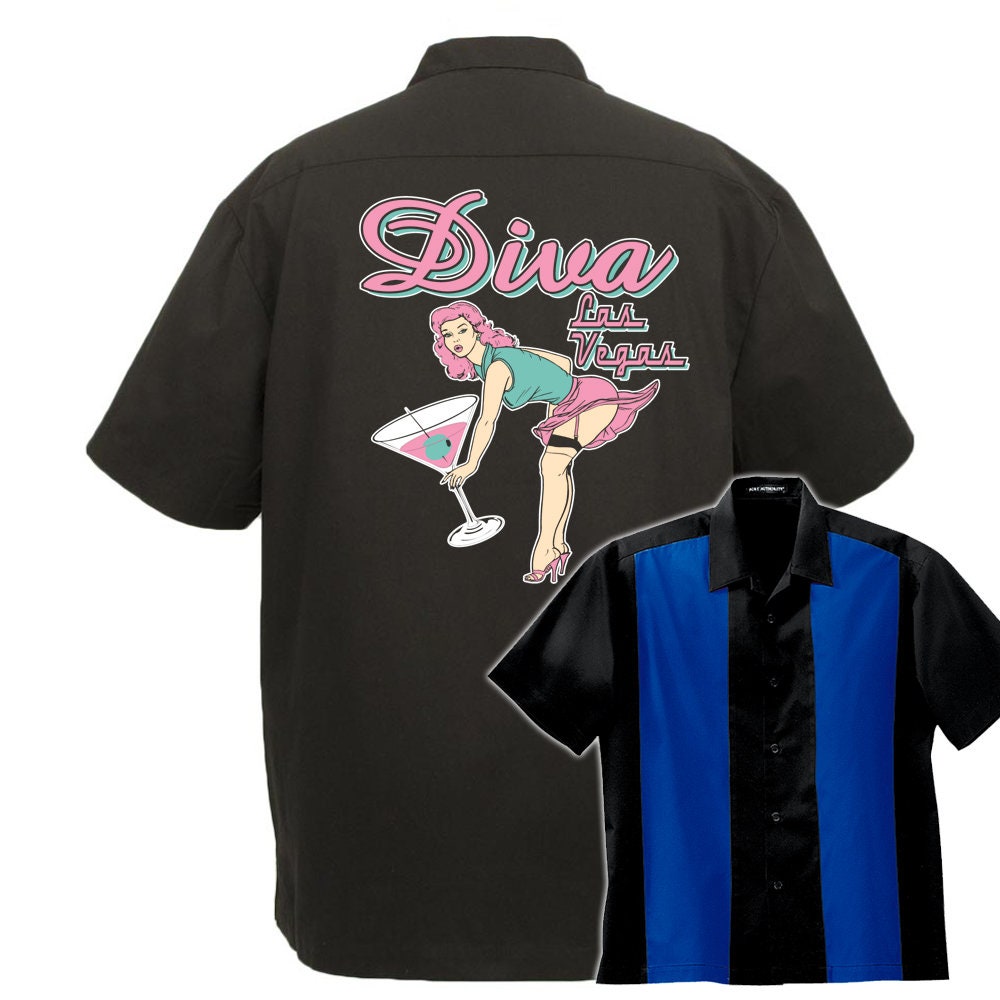 Diva Las Vegas Classic Retro Bowling Shirt - The Player - Includes Embroidered Name #155