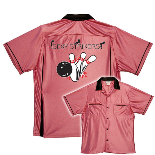 Sexy Strikers - Classic Retro Pink Bowling Shirt - Classic  - Includes Embroidered Name