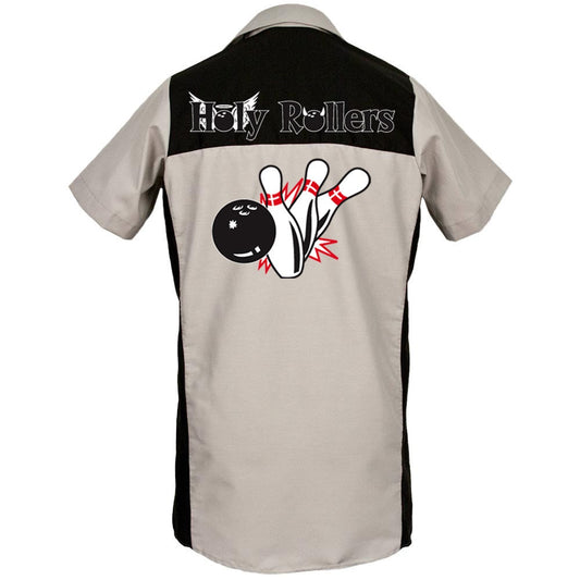 Holy Rollers - Classic Retro Bowling Shirt - The Garren - Includes Embroidered Name - Short Sleeve