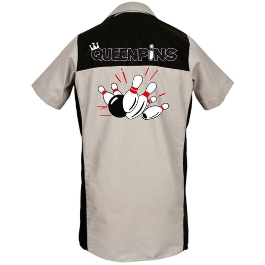 Queen Pins - Classic Retro Bowling Shirt - The Garren - Includes Embroidered Name -