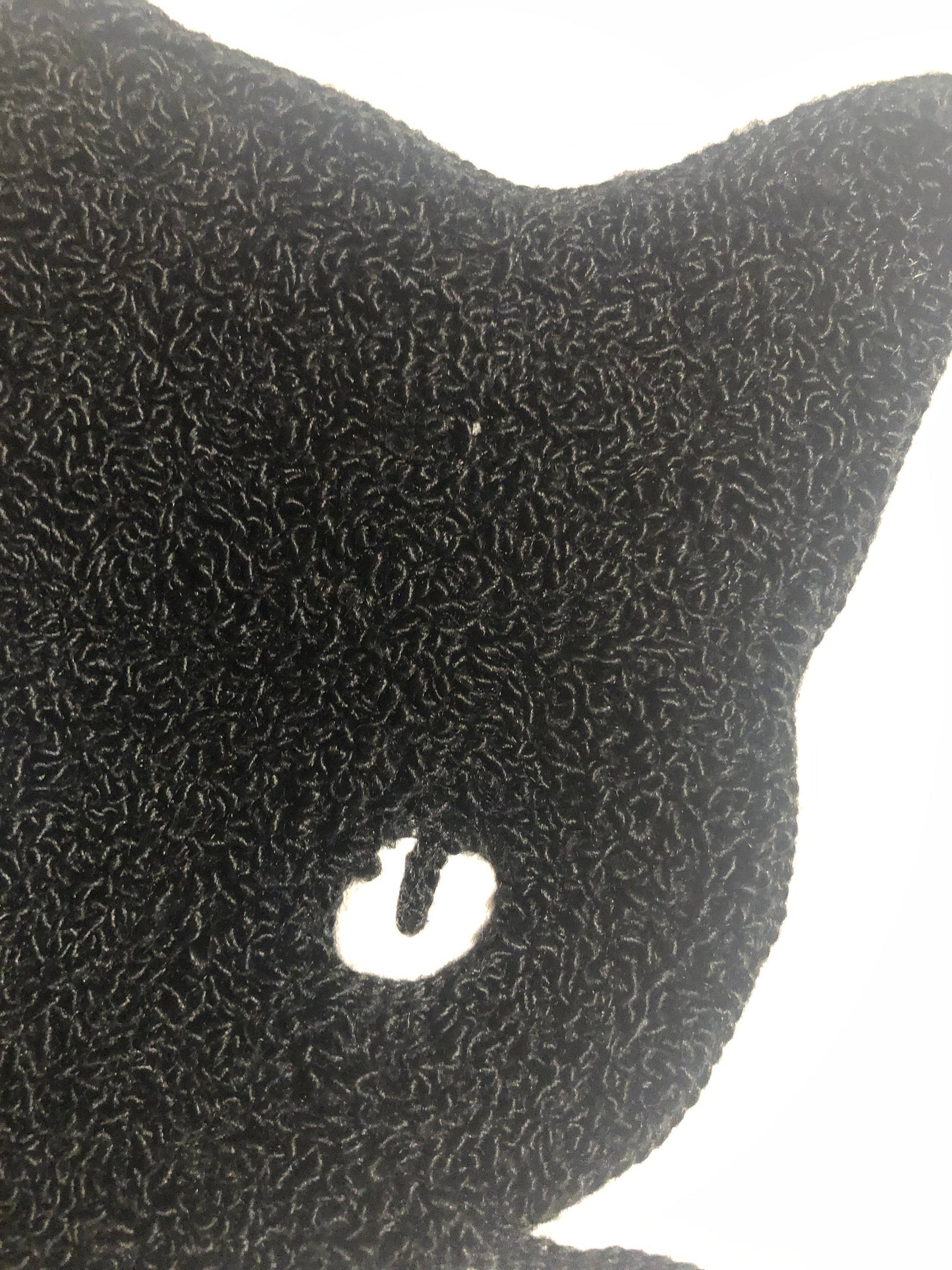 Black Cat Lucky Crew Neck Sweatshirt With Chenille Letter Sewn in- So Cozy #106