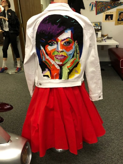 Chaninstitched Embroidered Michelle Obama Denim Jacket One of a Kind
