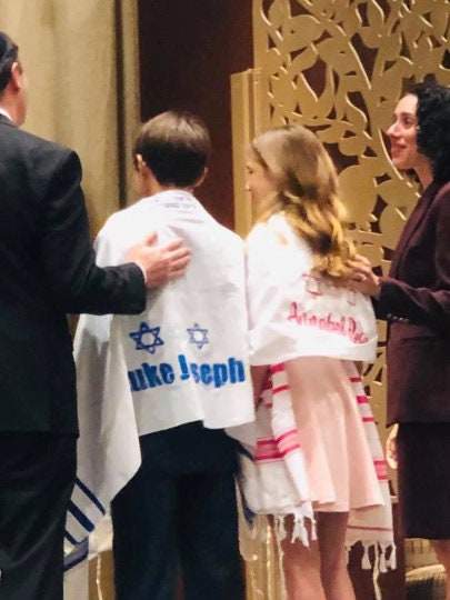 Custom Chainstitch Embroidered Tallis Talis Tallit Prayer Shawl For Bar/Bat Mitzvah