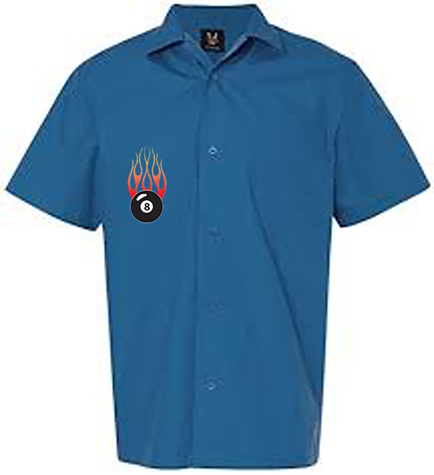 Flaming 8 Ball Classic Retro Bowling Shirt- Vintage Bowler ( Closeout) in multiple colors - Includes Embroidered Name #232