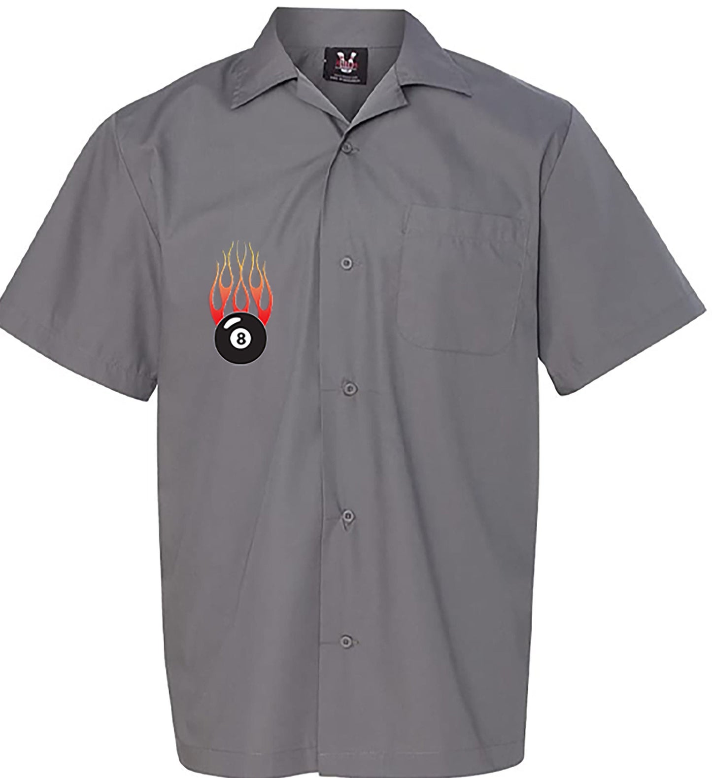 Flaming 8 Ball Classic Retro Bowling Shirt- Vintage Bowler ( Closeout) in multiple colors - Includes Embroidered Name #232