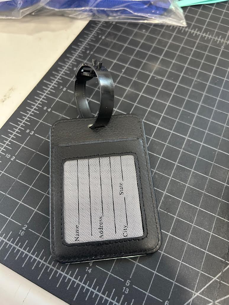 Customized college leather luggage tag. Perfect to send them off! Name, Initials, Anything