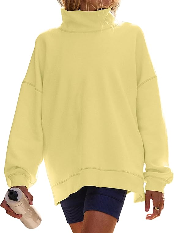 Chainstitched Mock Neck Oversized Sweatshirt