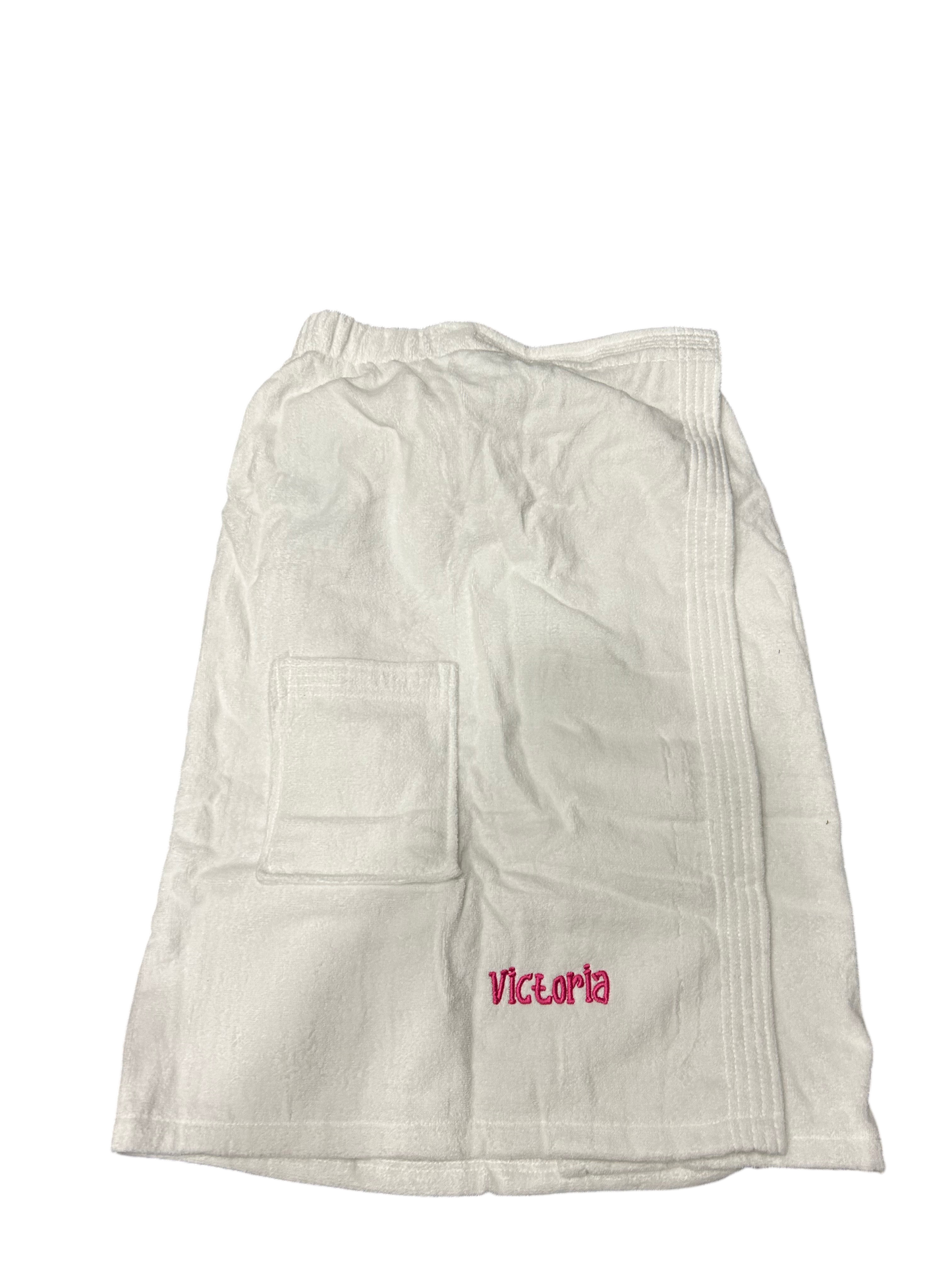 Custom Embroidered Terry Velour Women or Mens Bath Wrap Towel