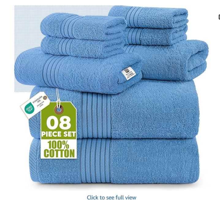 Embroidered Towel Set 8 Pieces