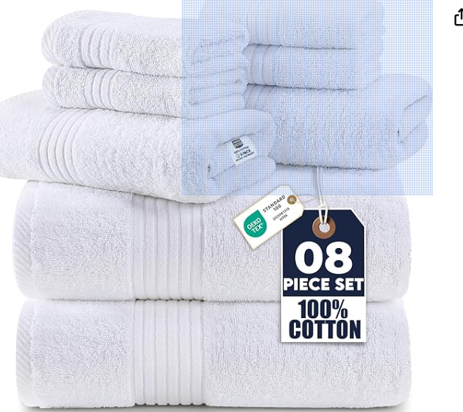 Embroidered Towel Set 8 Pieces