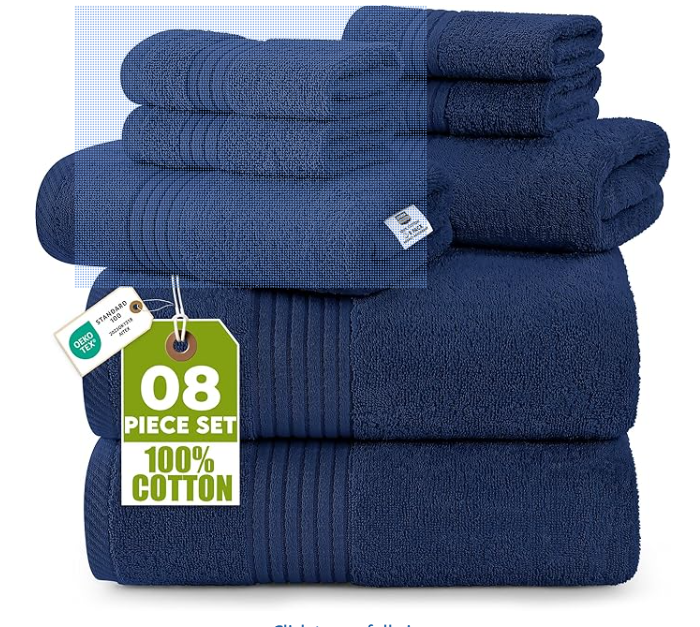 Embroidered Towel Set 8 Pieces