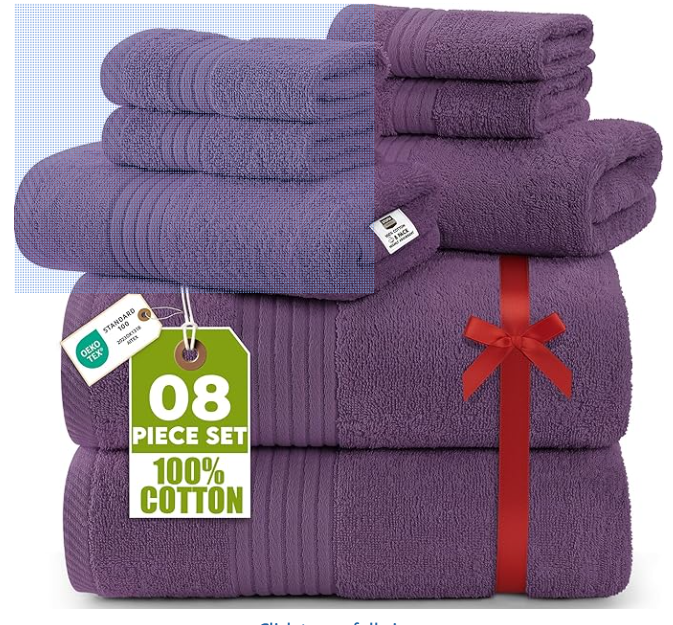 Embroidered Towel Set 8 Pieces