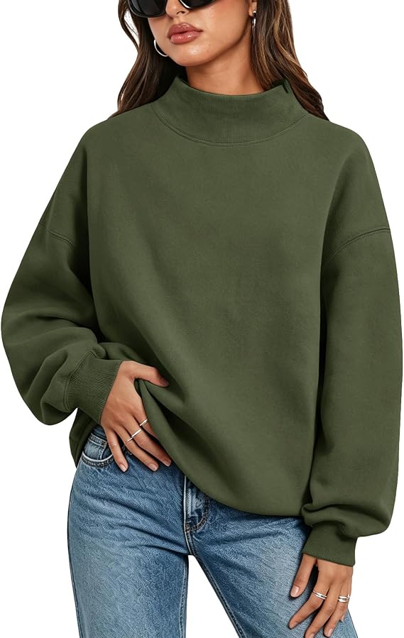 Embroidered Mock Neck Sweatshirt Any Word Barely Awake Font full chest