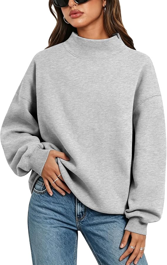 Embroidered Mock Neck Sweatshirt Any Word Barely Awake Font full chest