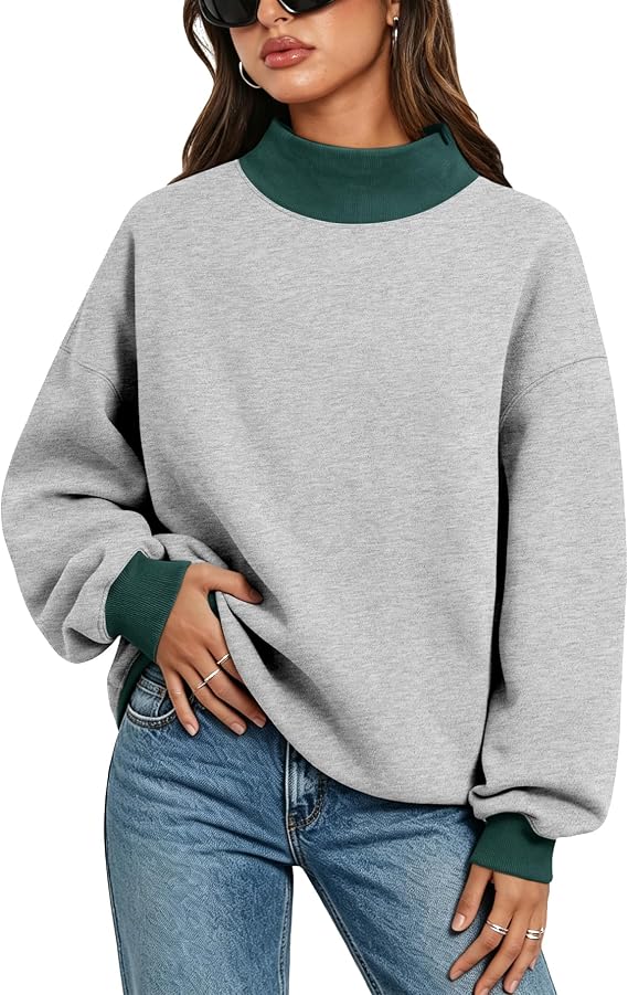 Embroidered Mock Neck Sweatshirt Any Word Barely Awake Font full chest