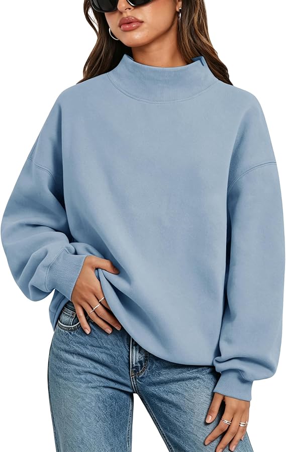 Embroidered Mock Neck Sweatshirt Any Word Barely Awake Font full chest