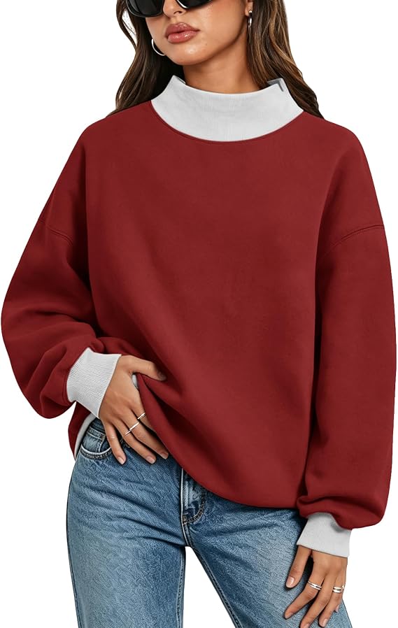 Embroidered Mock Neck Sweatshirt Any Word Barely Awake Font full chest