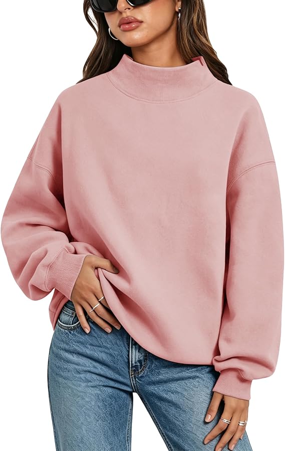Embroidered Mock Neck Sweatshirt Any Word Barely Awake Font full chest