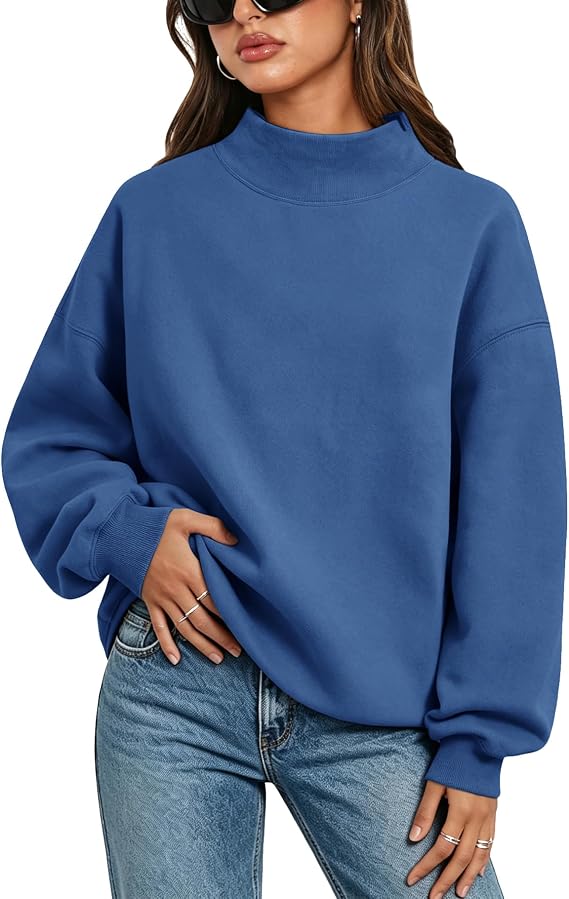 Embroidered Mock Neck Sweatshirt Any Word Barely Awake Font full chest