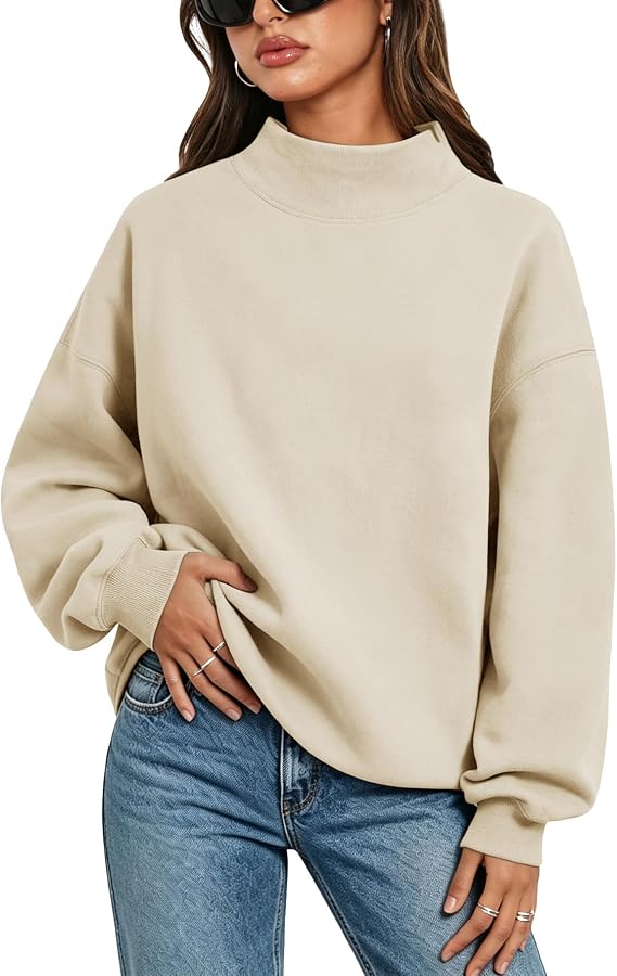 Embroidered Mock Neck Sweatshirt Any Word Barely Awake Font full chest