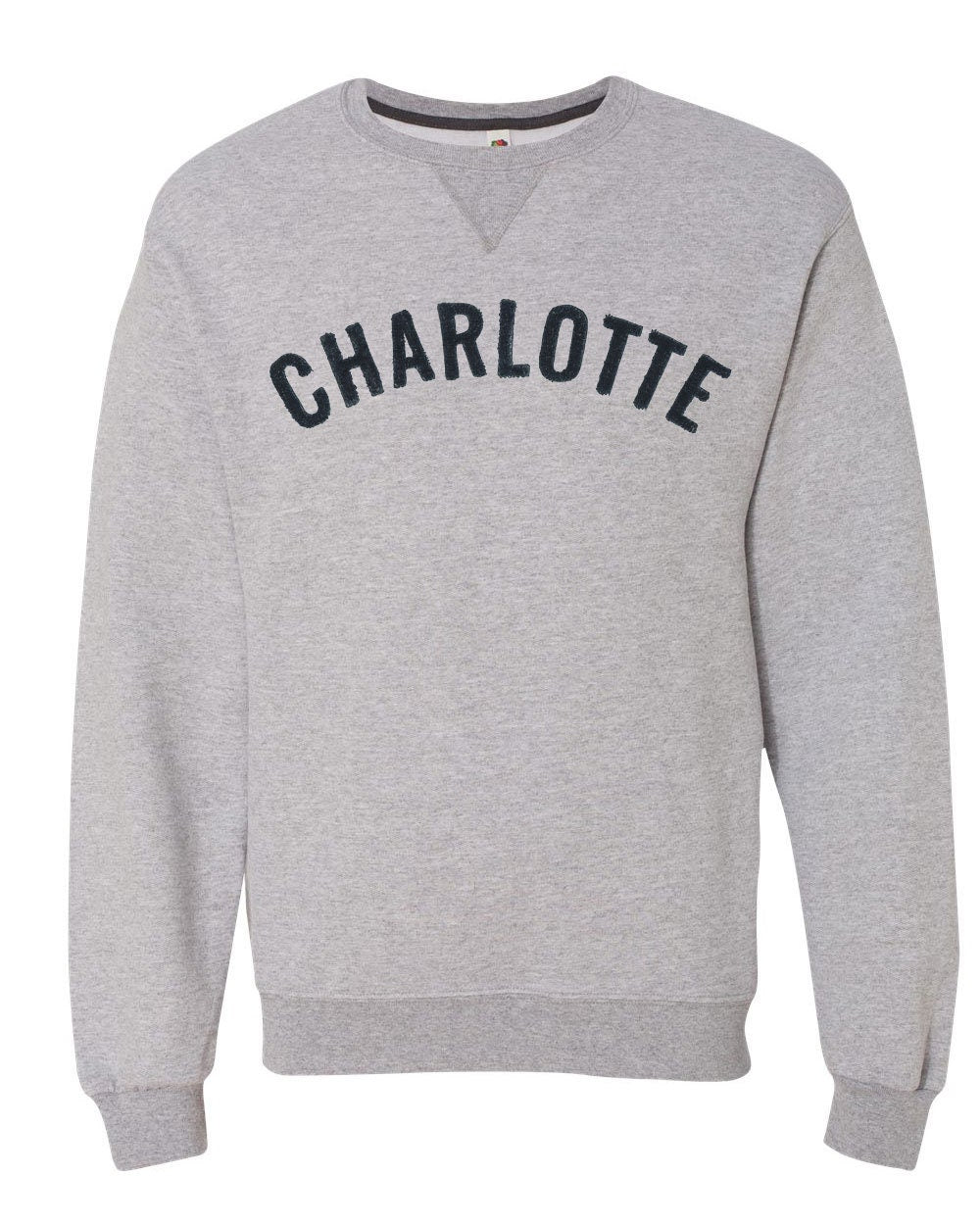 Charlotte  Crew Neck Sweatshirt (SF72R) with Chenille Letters in  any Color Custom Made for You
