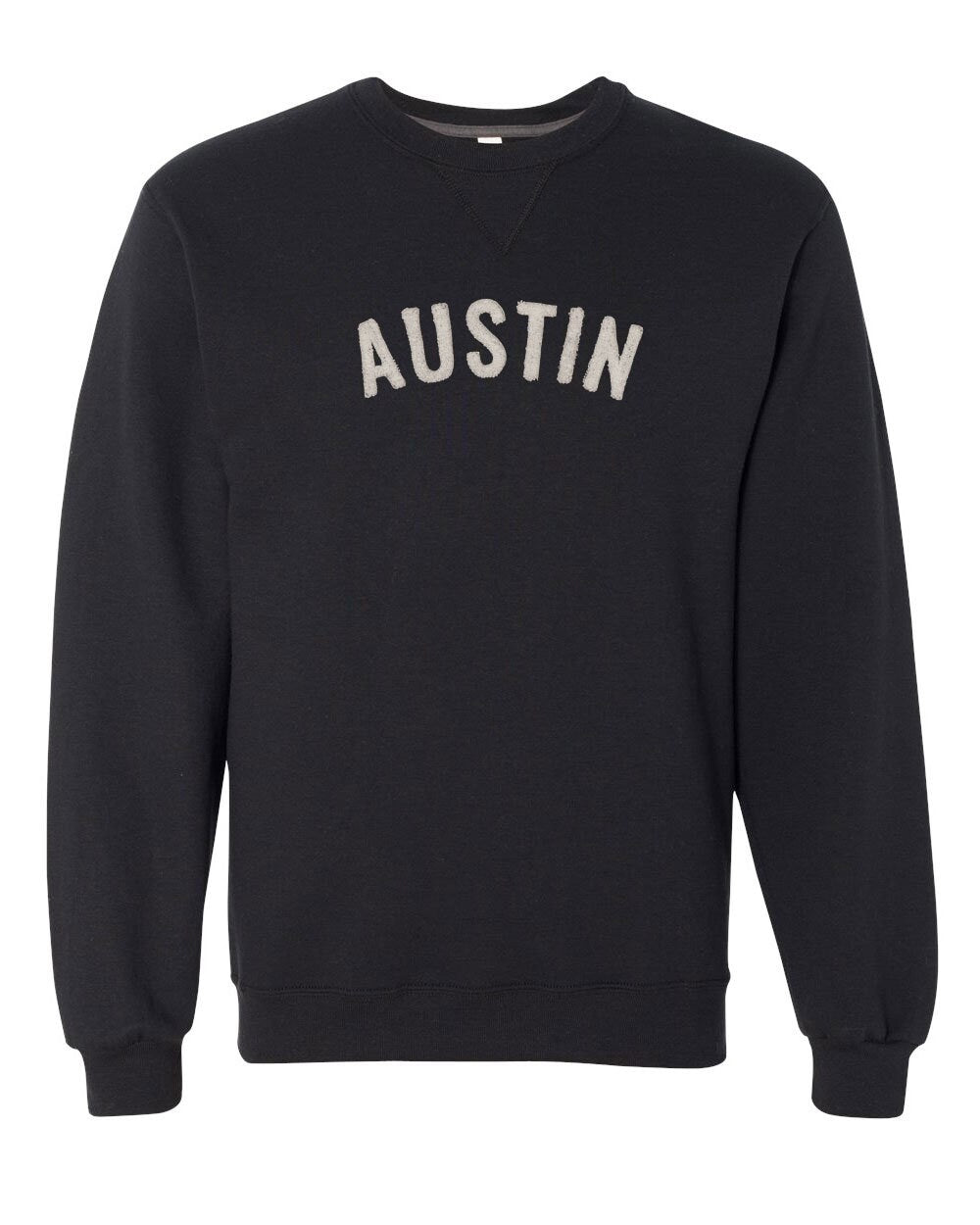 Austin  Crew Neck Sweatshirt (SF72R) with Chenille Letters in  any Color Custom Made for You