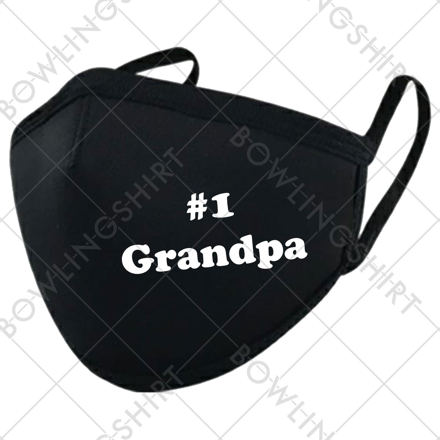 Number #1 Grandpa Black Printed Mask #54