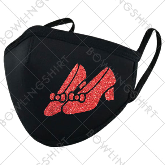 Wear your mask! Ruby Red Slippers  Glitter Mask #24