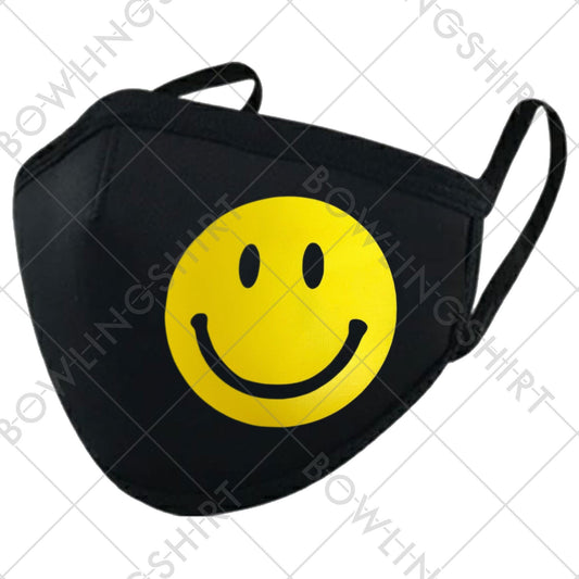 Wear your mask! Smiley face mask Adult Black mask #56