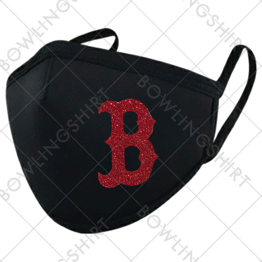 Boston   Glitter  Black Printed Mask #80