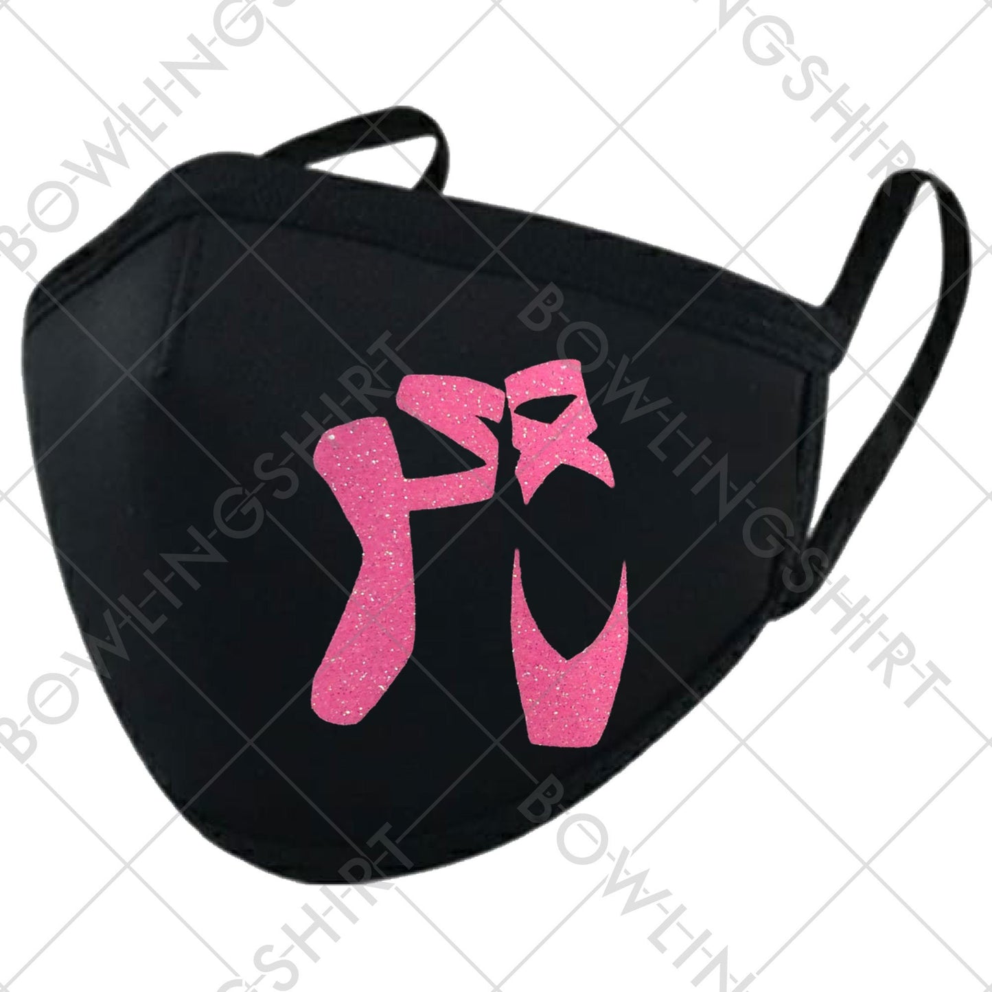 Wear your mask! Ballet shoes pink glitter mask #46